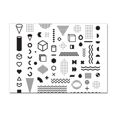 Pattern Hipster Abstract Form Geometric Line Variety Shapes Polkadots Fashion Style Seamless Sticker A4 (10 pack) from ArtsNow.com Front