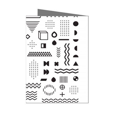 Pattern Hipster Abstract Form Geometric Line Variety Shapes Polkadots Fashion Style Seamless Mini Greeting Cards (Pkg of 8) from ArtsNow.com Left