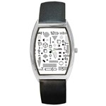 Pattern Hipster Abstract Form Geometric Line Variety Shapes Polkadots Fashion Style Seamless Barrel Style Metal Watch