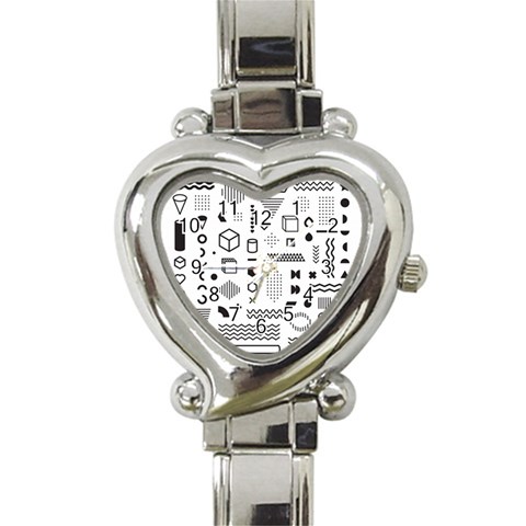 Pattern Hipster Abstract Form Geometric Line Variety Shapes Polkadots Fashion Style Seamless Heart Italian Charm Watch from ArtsNow.com Front