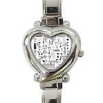 Pattern Hipster Abstract Form Geometric Line Variety Shapes Polkadots Fashion Style Seamless Heart Italian Charm Watch