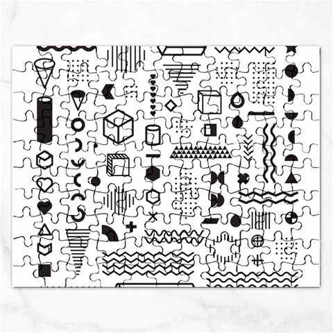 Pattern Hipster Abstract Form Geometric Line Variety Shapes Polkadots Fashion Style Seamless Rectangular Jigsaw Puzzl from ArtsNow.com Front