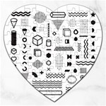 Pattern Hipster Abstract Form Geometric Line Variety Shapes Polkadots Fashion Style Seamless Jigsaw Puzzle (Heart)