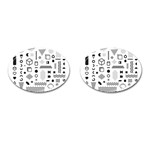 Pattern Hipster Abstract Form Geometric Line Variety Shapes Polkadots Fashion Style Seamless Cufflinks (Oval)