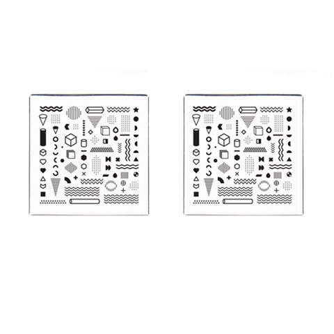 Pattern Hipster Abstract Form Geometric Line Variety Shapes Polkadots Fashion Style Seamless Cufflinks (Square) from ArtsNow.com Front(Pair)