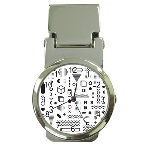 Pattern Hipster Abstract Form Geometric Line Variety Shapes Polkadots Fashion Style Seamless Money Clip Watches from ArtsNow.com Front