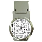 Pattern Hipster Abstract Form Geometric Line Variety Shapes Polkadots Fashion Style Seamless Money Clip Watches
