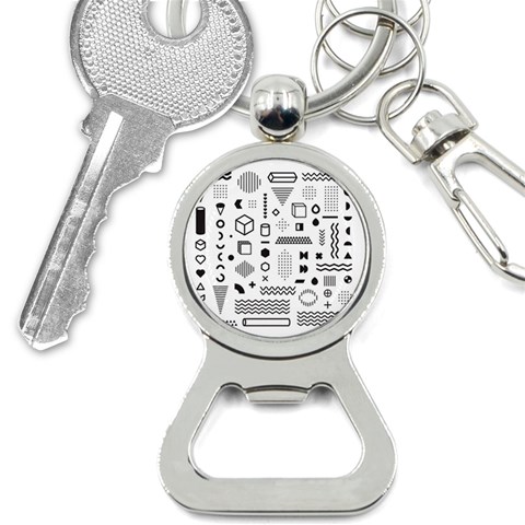 Pattern Hipster Abstract Form Geometric Line Variety Shapes Polkadots Fashion Style Seamless Bottle Opener Key Chain from ArtsNow.com Front