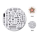Pattern Hipster Abstract Form Geometric Line Variety Shapes Polkadots Fashion Style Seamless Playing Cards Single Design (Round)