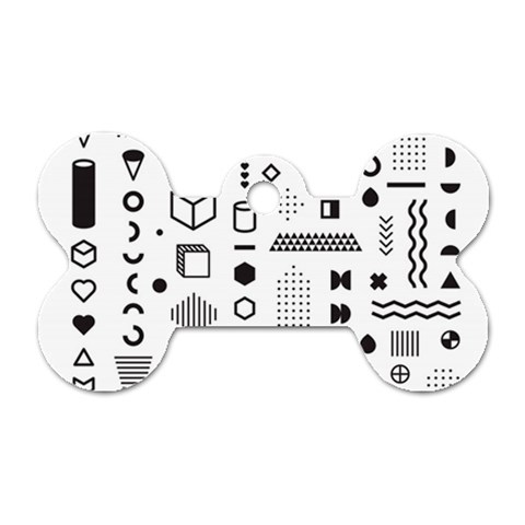 Pattern Hipster Abstract Form Geometric Line Variety Shapes Polkadots Fashion Style Seamless Dog Tag Bone (One Side) from ArtsNow.com Front