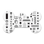 Pattern Hipster Abstract Form Geometric Line Variety Shapes Polkadots Fashion Style Seamless Dog Tag Bone (One Side)