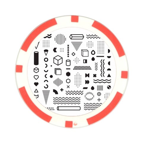 Pattern Hipster Abstract Form Geometric Line Variety Shapes Polkadots Fashion Style Seamless Poker Chip Card Guard from ArtsNow.com Front