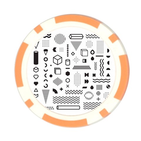 Pattern Hipster Abstract Form Geometric Line Variety Shapes Polkadots Fashion Style Seamless Poker Chip Card Guard from ArtsNow.com Front