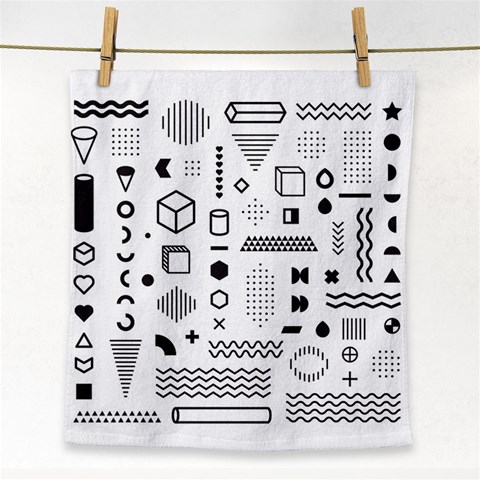 Pattern Hipster Abstract Form Geometric Line Variety Shapes Polkadots Fashion Style Seamless Face Towel from ArtsNow.com Front