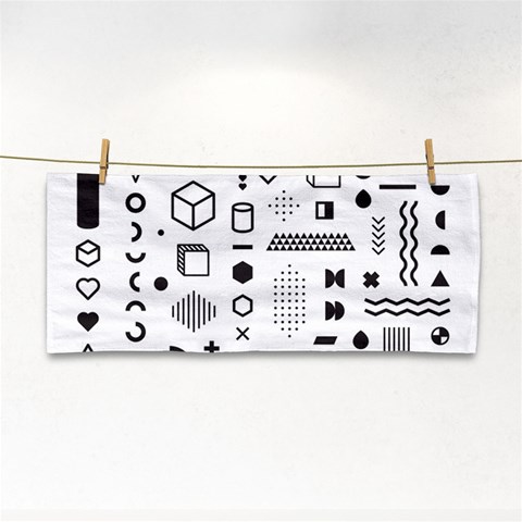 Pattern Hipster Abstract Form Geometric Line Variety Shapes Polkadots Fashion Style Seamless Hand Towel from ArtsNow.com Front
