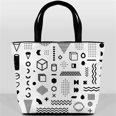 Pattern Hipster Abstract Form Geometric Line Variety Shapes Polkadots Fashion Style Seamless Bucket Bag from ArtsNow.com Front