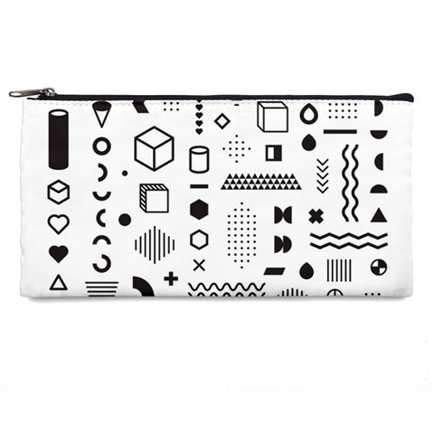 Pattern Hipster Abstract Form Geometric Line Variety Shapes Polkadots Fashion Style Seamless Pencil Case from ArtsNow.com Front