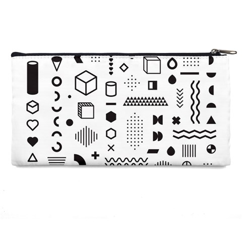 Pattern Hipster Abstract Form Geometric Line Variety Shapes Polkadots Fashion Style Seamless Pencil Case from ArtsNow.com Back