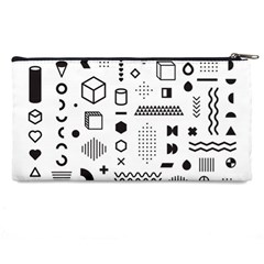Pattern Hipster Abstract Form Geometric Line Variety Shapes Polkadots Fashion Style Seamless Pencil Case from ArtsNow.com Back