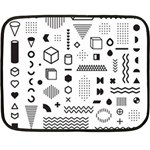 Pattern Hipster Abstract Form Geometric Line Variety Shapes Polkadots Fashion Style Seamless Two Sides Fleece Blanket (Mini)