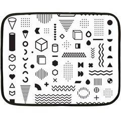 Pattern Hipster Abstract Form Geometric Line Variety Shapes Polkadots Fashion Style Seamless Two Sides Fleece Blanket (Mini) from ArtsNow.com 35 x27  Blanket Back