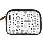 Pattern Hipster Abstract Form Geometric Line Variety Shapes Polkadots Fashion Style Seamless Digital Camera Leather Case