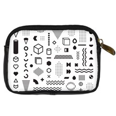 Pattern Hipster Abstract Form Geometric Line Variety Shapes Polkadots Fashion Style Seamless Digital Camera Leather Case from ArtsNow.com Back