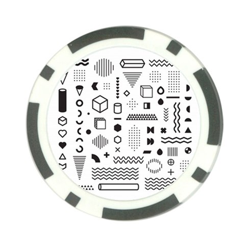 Pattern Hipster Abstract Form Geometric Line Variety Shapes Polkadots Fashion Style Seamless Poker Chip Card Guard (10 pack) from ArtsNow.com Front
