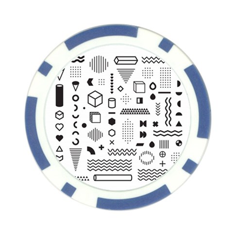 Pattern Hipster Abstract Form Geometric Line Variety Shapes Polkadots Fashion Style Seamless Poker Chip Card Guard (10 pack) from ArtsNow.com Front