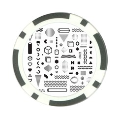 Pattern Hipster Abstract Form Geometric Line Variety Shapes Polkadots Fashion Style Seamless Poker Chip Card Guard (10 pack) from ArtsNow.com Front