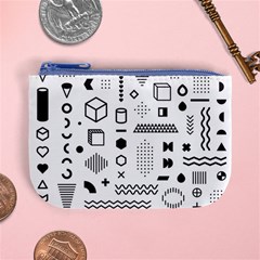 Pattern Hipster Abstract Form Geometric Line Variety Shapes Polkadots Fashion Style Seamless Mini Coin Purse from ArtsNow.com Front