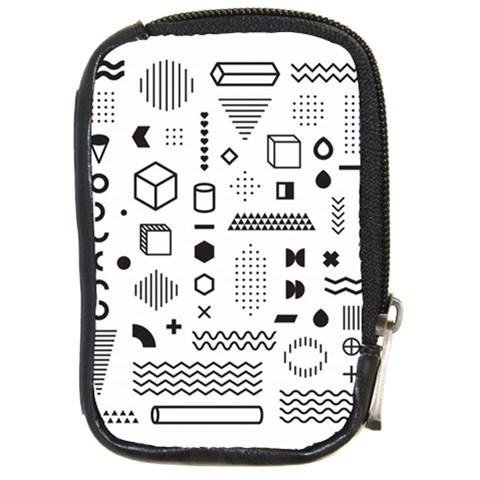 Pattern Hipster Abstract Form Geometric Line Variety Shapes Polkadots Fashion Style Seamless Compact Camera Leather Case from ArtsNow.com Front