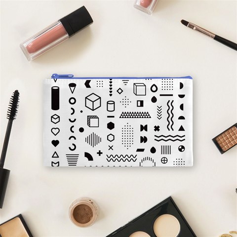 Pattern Hipster Abstract Form Geometric Line Variety Shapes Polkadots Fashion Style Seamless Cosmetic Bag (Small) from ArtsNow.com Front