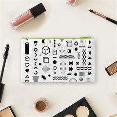 Pattern Hipster Abstract Form Geometric Line Variety Shapes Polkadots Fashion Style Seamless Cosmetic Bag (Small) from ArtsNow.com Back