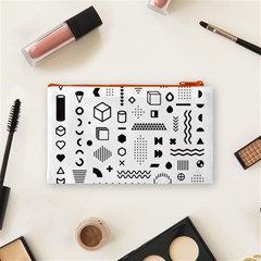 Pattern Hipster Abstract Form Geometric Line Variety Shapes Polkadots Fashion Style Seamless Cosmetic Bag (Small) from ArtsNow.com Back