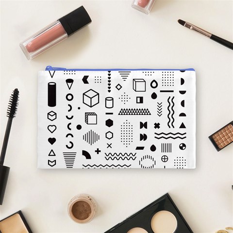 Pattern Hipster Abstract Form Geometric Line Variety Shapes Polkadots Fashion Style Seamless Cosmetic Bag (Medium) from ArtsNow.com Front