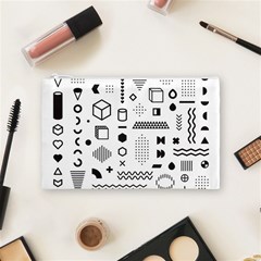Pattern Hipster Abstract Form Geometric Line Variety Shapes Polkadots Fashion Style Seamless Cosmetic Bag (Medium) from ArtsNow.com Front