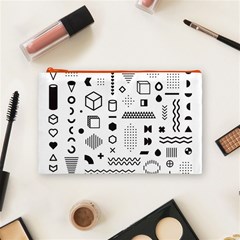 Pattern Hipster Abstract Form Geometric Line Variety Shapes Polkadots Fashion Style Seamless Cosmetic Bag (Medium) from ArtsNow.com Front