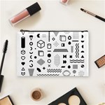 Pattern Hipster Abstract Form Geometric Line Variety Shapes Polkadots Fashion Style Seamless Cosmetic Bag (Medium)