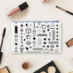 Pattern Hipster Abstract Form Geometric Line Variety Shapes Polkadots Fashion Style Seamless Cosmetic Bag (Medium) from ArtsNow.com Back