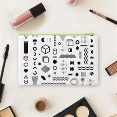 Pattern Hipster Abstract Form Geometric Line Variety Shapes Polkadots Fashion Style Seamless Cosmetic Bag (Medium) from ArtsNow.com Back