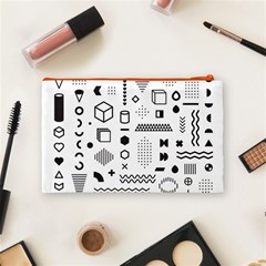 Pattern Hipster Abstract Form Geometric Line Variety Shapes Polkadots Fashion Style Seamless Cosmetic Bag (Medium) from ArtsNow.com Back
