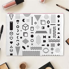 Pattern Hipster Abstract Form Geometric Line Variety Shapes Polkadots Fashion Style Seamless Cosmetic Bag (XL) from ArtsNow.com Front