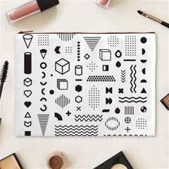 Pattern Hipster Abstract Form Geometric Line Variety Shapes Polkadots Fashion Style Seamless Cosmetic Bag (XL) from ArtsNow.com Front