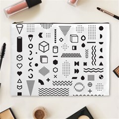 Pattern Hipster Abstract Form Geometric Line Variety Shapes Polkadots Fashion Style Seamless Cosmetic Bag (XL) from ArtsNow.com Front