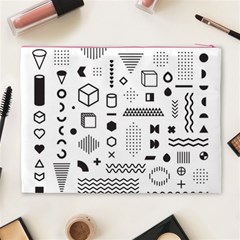 Pattern Hipster Abstract Form Geometric Line Variety Shapes Polkadots Fashion Style Seamless Cosmetic Bag (XL) from ArtsNow.com Back