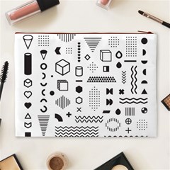 Pattern Hipster Abstract Form Geometric Line Variety Shapes Polkadots Fashion Style Seamless Cosmetic Bag (XL) from ArtsNow.com Back