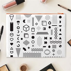 Pattern Hipster Abstract Form Geometric Line Variety Shapes Polkadots Fashion Style Seamless Cosmetic Bag (XL) from ArtsNow.com Back