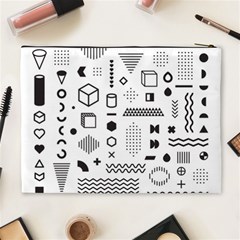 Pattern Hipster Abstract Form Geometric Line Variety Shapes Polkadots Fashion Style Seamless Cosmetic Bag (XL) from ArtsNow.com Back