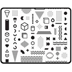Pattern Hipster Abstract Form Geometric Line Variety Shapes Polkadots Fashion Style Seamless Fleece Blanket (Medium)